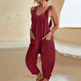 thumbnail image 2 of B91xZ Salopettes Grande Taille pour Femmes, Combinaisons Amples à Bretelles Réglables avec Poches, Vin TTG, 2 of 5