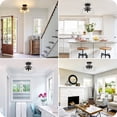 thumbnail image 2 of Modern Industrial Semi Flush Mount Ceiling Light with Clear Glass Shade, 3-Bulb Black Ceiling Light Fixture for Kitchen Bedroom L, 2 of 8