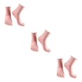 thumbnail image 2 of relayinert Chaussettes Hautes à Cinq Orteils en Coton Extensible Chaussettes de Sport Solides Roses 3ensemble, 2 of 6