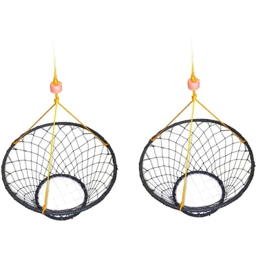 Anneau pour Crabe en Acier Enduit de Vinyle, Piège à Crabe (Taille : ø30) avec Corde de 50 Pieds (Lot de 2)