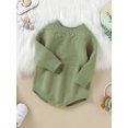 thumbnail image 3 of FOCUSNORM Infant Baby Boys Girls Fall Knitting Jumpsuit Solid Color Jacquard Round Neck Long Sleeve Romper, 3 of 9