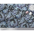thumbnail image 2 of Soimoi Rayon Fabric Leaves & Floral Artistic Printed Fabric 1 Yard 56 Inch Wide, 2 of 4