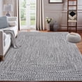 thumbnail image 1 of YUSAZENS 8x10 Area Rug Machine Washable Non-Slip Low Pile Braided Print Farmhouse Solid Indoor Rug for Bedroom Living Room Dining Office, Gray, 1 of 10