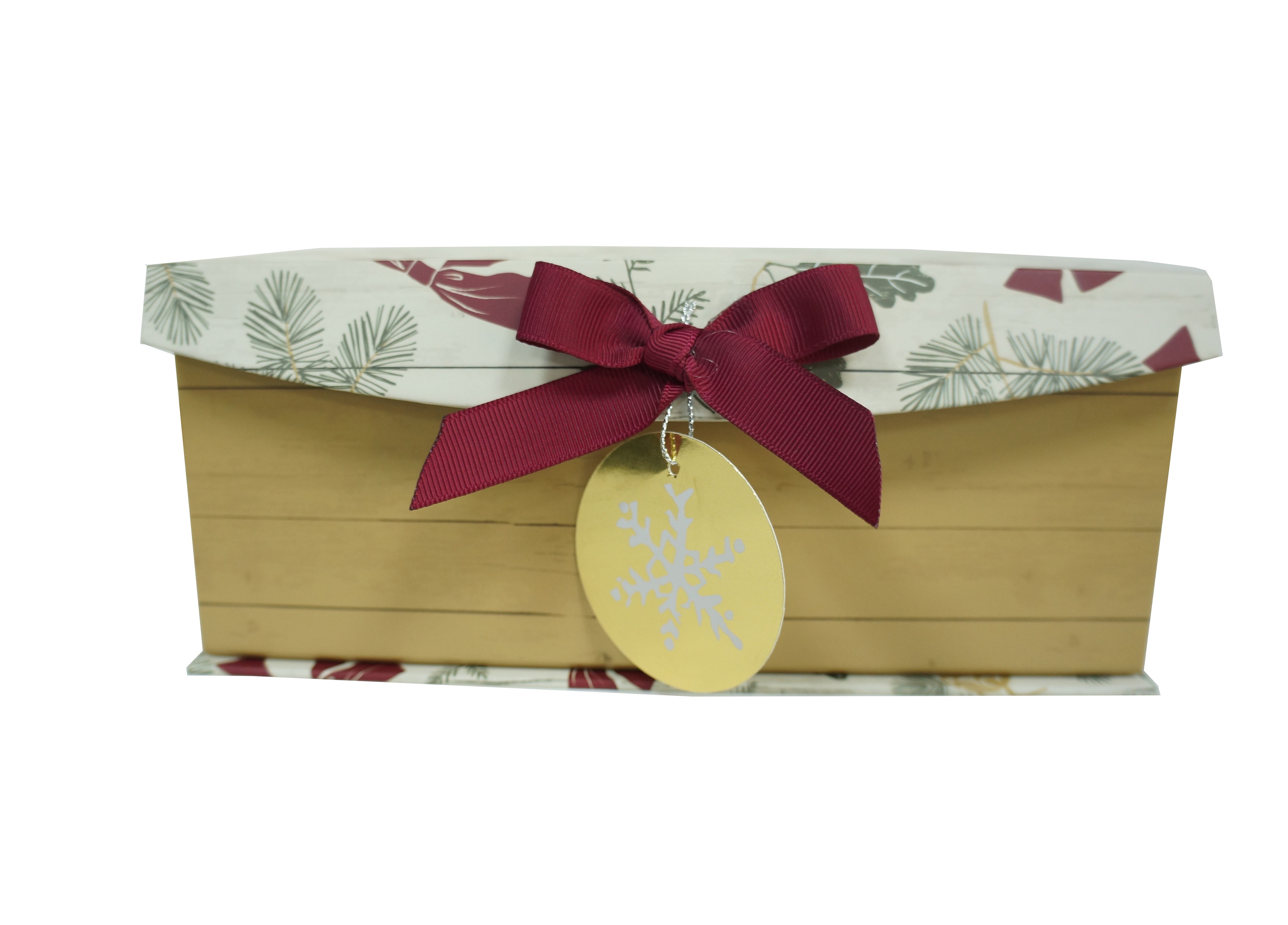 Grain Pinecone Christmas Small Decor Box,9 in x 6 in x 3.75 in,by Holiday Time