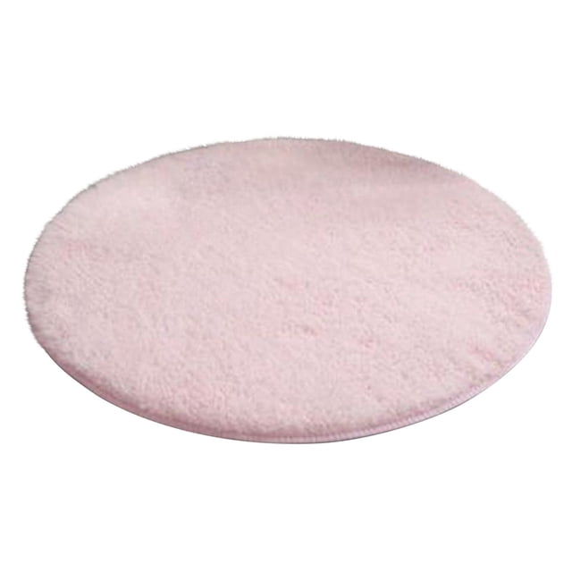 Round Faux Fur Area Rug (100cm) - Plush Bedroom Floor Mat, Accent Carpet for Yoga & Chair