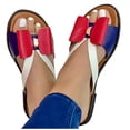 thumbnail image 5 of Leutsin Stretch Orthotic Slide Sandals Sandals Woven Beach Wedge Slippers Bow Shoes, 5 of 5