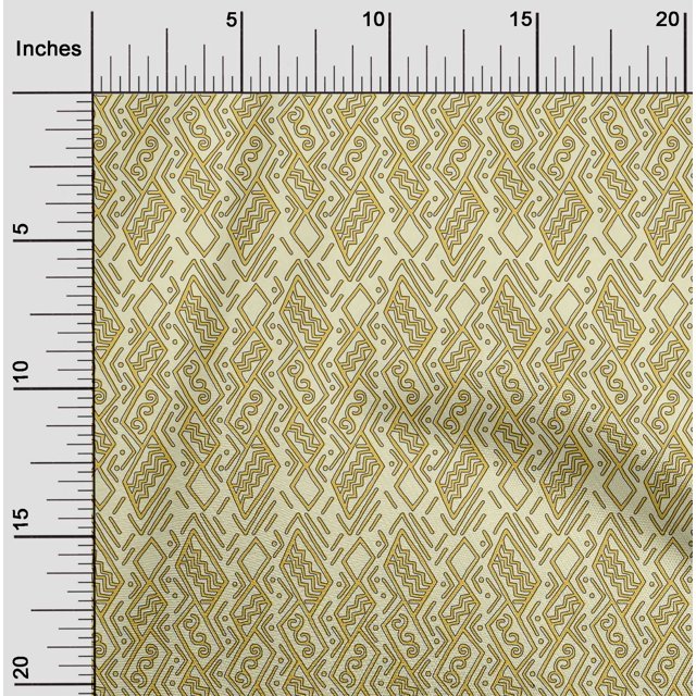 oneOone Polyester Lycra Fabric Swirl & Geometric Block Fabric Prints By Yard 56 Inch Wide