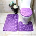 thumbnail image 3 of TopLLC Bath Mats For Bathroom - Bathroom Rugs Memory Foam Bath Mat Set 3 Pcs Bathroom Rugs Set Toilet Mats Soft Comfortable Water Absorption Nonslip Thick Machine Wash, 3 of 4
