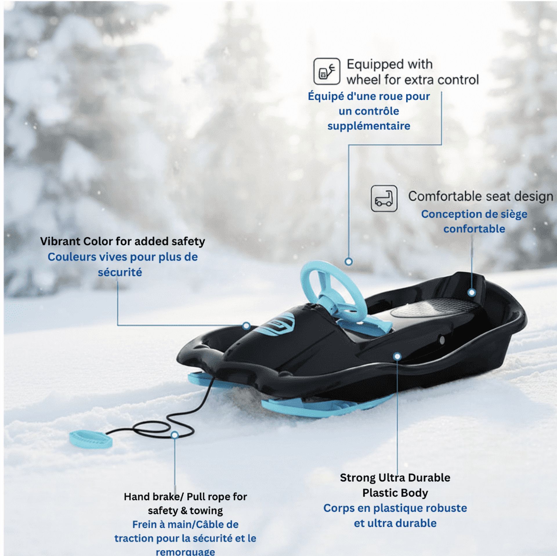 Conquest Speedster Steerable Snow Sled