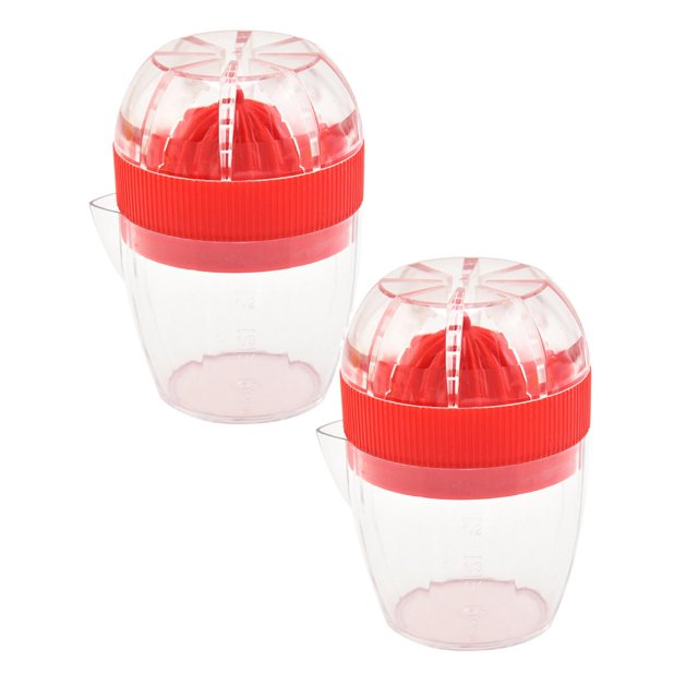 Oleegame 2PC Manual Juicer Lemon Juicer Plastic Portable Fruit Squeezer Orange Squeezer Household Red