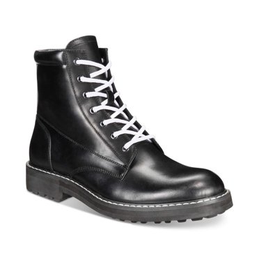 INC International Concepts Men’s Ivan Lace-Up Boots, Black, 12 M US