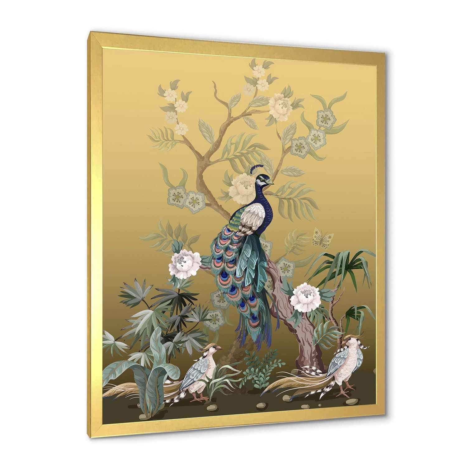 Designart Chinoiserie Aux Oiseaux Et Pivoines VI Art mural encadré