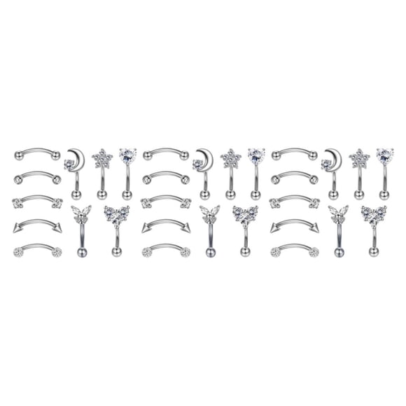Transemion 10 Pcs Anneau de Nez en Acier Teinture sur Nœuds Clous d'Oreilles Festifs Lèvres Sourcils Style Punk A Ensemble de 3