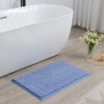 thumbnail image 2 of Douceur Blue Bathroom Rugs Non Slip, Super Soft Microfiber Bath Mats for Bathroom Washable, Fluffy Absorbent Bath Rugs, Quick Dry Shower Mat, 32" x 20", 2 of 8