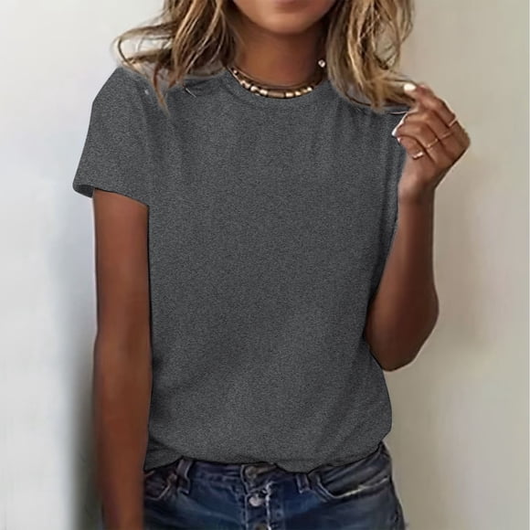 Women's T-Shirts Short Sleeves Crew Neck Basic Tees Summer Clothes Women's Clothing
