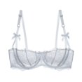 thumbnail image 1 of Varsbaby Sexy Unlined Balconette Demi-Cup Underwire Lace Bra, 1 of 5