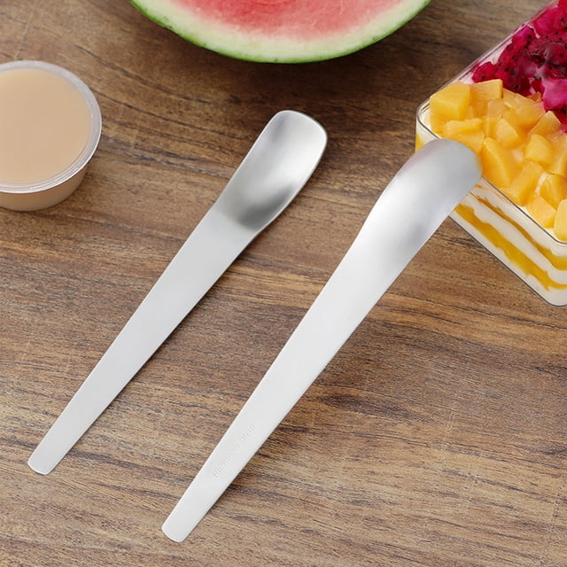 Yhmxh Home and Kitchen,Kitchen Gadgets Ice Cream Spoon Stainless Steel Spoon High End Home Dessert Spoon Flat Topped Long Handled Cake Spoon Mixing Spoon Ice Cream Spoon Stainless Steel Pastry Spoon