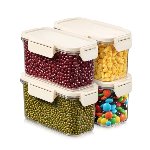 Sorbus 4-Pack Standard Narrow Food Storage Containers with Lids, Clear, Stackable