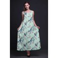 thumbnail image 2 of Bimba Robe Maxi à Bretelles Spaghetti Sans Manches pour Femmes en Rayonne Imprimée d'Oiseaux, Coupe Évasée, Cami - Petit, 2 of 5