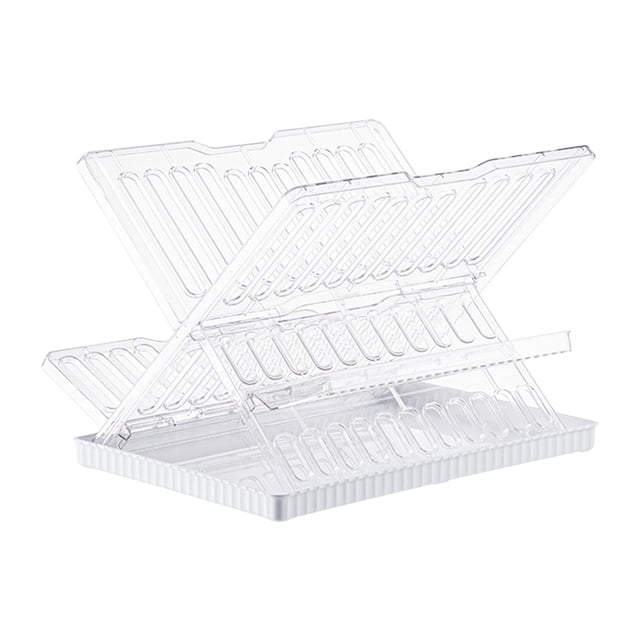 GUOOL Collapsible Dish Drying Rack Dish Drainer Rack Collapsible Folding Dish Rack for