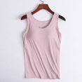 thumbnail image 2 of UPPADA Débardeurs pour Femmes en Modal Rembourré avec Soutien-Gorge Intégré, Col Rond, Camisole Sans Manches avec Soutien-Gorge Sans Armatures, Chandails Ajustés Décontractés, T-Shirt, Grande Taille, Hauts Confortables, Débardeur pour Femmes Grande Taille Rose, G, 2 of 7