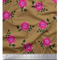 thumbnail image 1 of Soimoi Rayon Tissu Feuilles & Fleurs Roses Décor Floral Tissu Imprimé Yard 56 Pouces de Large, 1 of 3