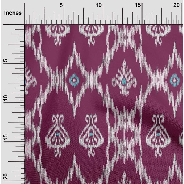 oneOone Viscose Jersey Fabric Geometric Ikat Print Sewing Fabric BTY 60 Inch Wide