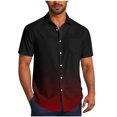 thumbnail image 1 of Pisexur Shirts for Man T Hommes Mode Décontractée Col Rabattu Impression Dégradée Chemise à Manches Courtes Bouton Blouse Vin,S Chemises de Golf Hommes & Chemises Hommes, 1 of 7