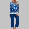 thumbnail image 2 of Pisexur Pyjama de Noël pour Femmes Ensemble Deux Pièces Tendance des Fêtes Imprimé Flocon de Neige Pyjamas de Noël Décontractés Manches Longues Col Rond Hauts Pantalons de Pyjama Tenue de Nuit, 2 of 5