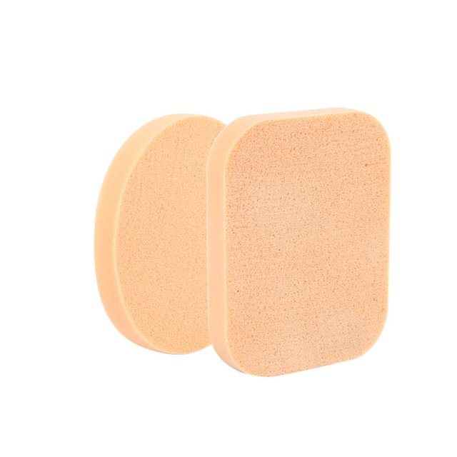 2 Pcs Éponges Faciales de Beauté Maquillage Houppette Ronde Utilisation à Sec et Humide Houppette Presse Cosmétique Houppette