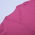 thumbnail image 5 of B91xZ Hauts d'Été pour Femmes Rayé Manches Courtes Col Rond, Rose Vif 5TG, 5 of 5
