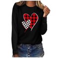 thumbnail image 2 of Qertyioot T-Shirt Graphique pour Femmes de la Saint-Valentin à Manches Longues, Chandail Imprimé, Blouse, 2 of 4