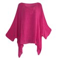 thumbnail image 2 of CEHVOM Mode Femme T-Shirt à Col Rond à Manches Courtes Été Uni Ample Blouse Hauts, 2 of 4