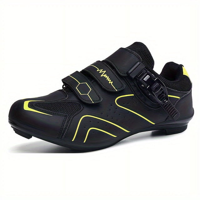 QJUHUNG Professional Men‘s Cycling Shoes for Mountain Bike Racing - SPD Cleat Compatible Breathable Sport Sneakers for Outdoor Ridding