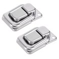 thumbnail image 1 of Unique Bargains 2pcs 38mmx26mm Fer Chromé Fini Boîte à Outils Armoire Bascule Hasp Catch, 1 of 4