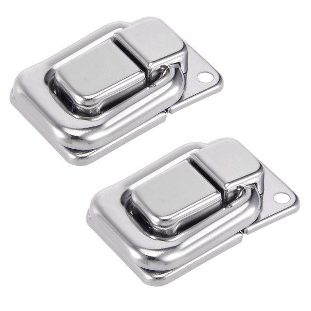 Unique Bargains 2pcs 38mmx26mm Fer Chromé Fini Boîte à Outils Armoire Bascule Hasp Catch