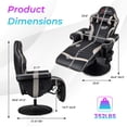 thumbnail image 3 of Goplus Massage Gaming Recliner Height Adjustable Racing Swivel Chair with Cup Holder Grey, 3 of 10