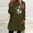 thumbnail image 2 of Pisexur Chandails pour Femmes en Molleton Doux d'Hiver Chaud à Manches Longues Col Rond Chandail en Molleton Mode Imprimé Floral Chandail Décontracté Surdimensionné Thermique avec Poches, 2 of 3