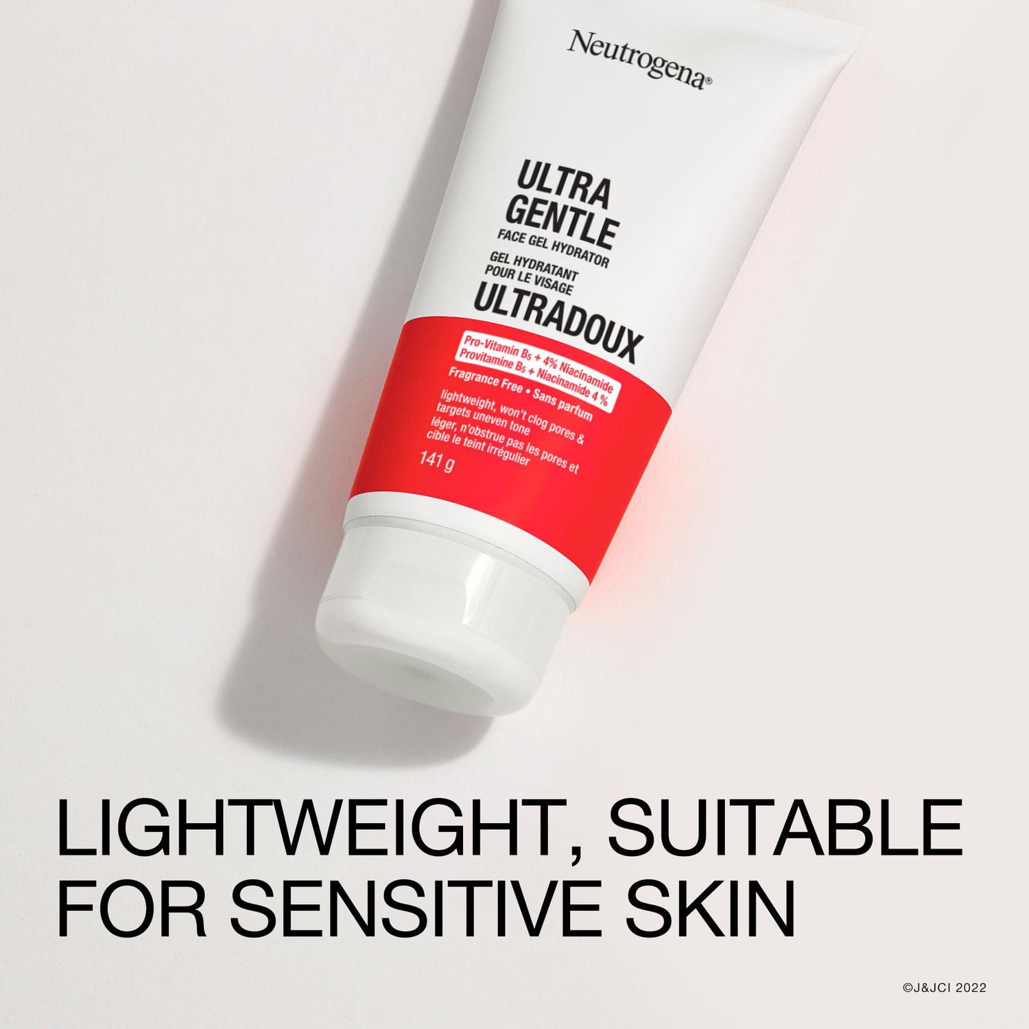Gel hydratant ultradoux pour le visage Neutrogena, crème pour peaux sèches, niacinamide, vitamine B5, sans parabènes, non comédogène