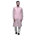 thumbnail image 1 of Atasi Cotton Mens Kurta Pajama With Jacket Indian Mandarin Ethnic Wear Set, 1 of 5