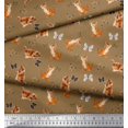 thumbnail image 3 of Soimoi Brown Moss Georgette Fabric Insect & Cat Animal Print Fabric by Yard 42 Inch Wide, 3 of 3