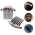 thumbnail image 3 of 2 Pcs Peigne de Mariée Perles de Mariage Peigne de Mariée Accessoire de Cheveux en Strass, 3 of 8