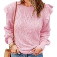 thumbnail image 1 of LinYooLi Chandail à Manches Longues pour Femmes Pull d'Hiver à Poignets Côtelés Haut Chaud Tricoté Décontracté, 1 of 3