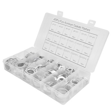 Plain Washer Kit,450Pcs Aluminum Washer Round Flat Washer Hardware Accessories Built to Last