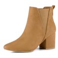 thumbnail image 1 of Unique Bargains Bottines Chelsea à Talon Épais à Bout Pointu pour Femmes, 1 of 6