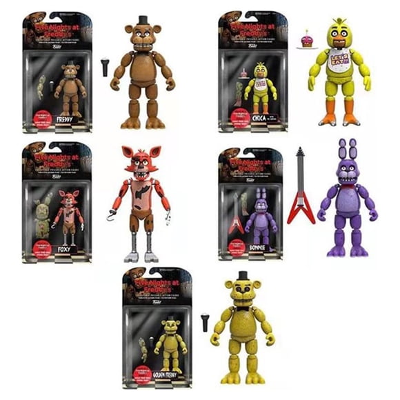 Five Nights at Freddy's Articulated Action Figure toy Chica Bonnie Foxy Freddy(GOLDEN)