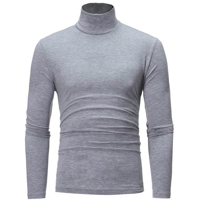 DPTALR Homme Col Roulé Uni Décontracté Chandail T-shirt Chandail de Base