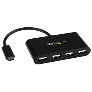 STARTECH USB C Hub 4 Port, USB-C à 4 x USB-A, Alimenté USB Le centre, USB 2.0 Le centre, USB Explorateur de port, USB Port Hub, USB Type