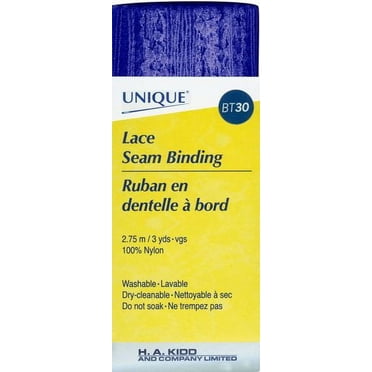 UNIQUE Lace Seam Binding Nylon 18 mm (0.71 in) × 2.75 m (0.71 in × 3.01 yd), Navy Blue