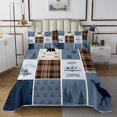 thumbnail image 1 of Erosebridal Happy Camping Quilt Sets for Twin Size Bed,Buffalo Patchwork Bed Set,Animal Decoration,2pcs, 1 of 5